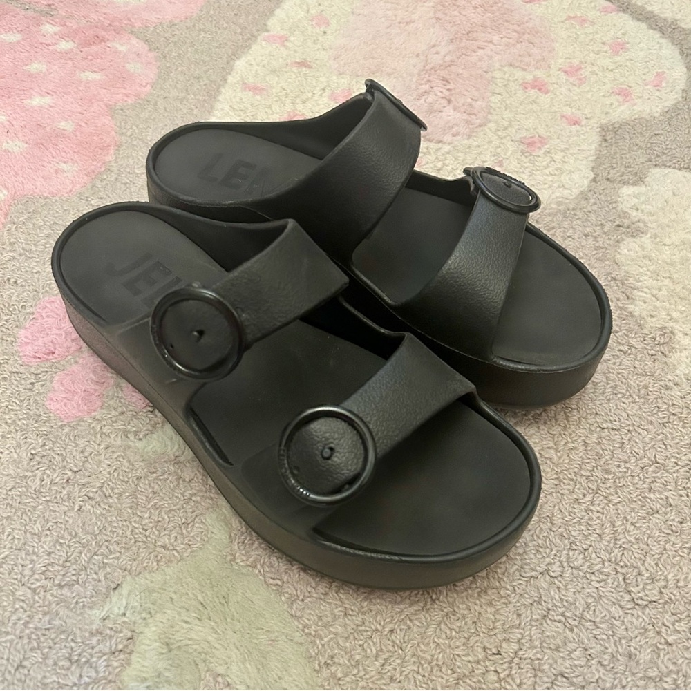 Lemon Jelly Fenix Black Platform Sandals size 38